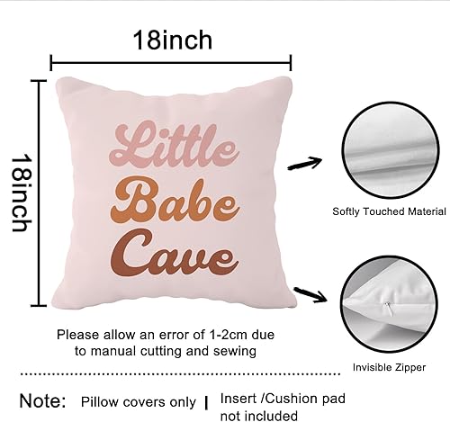 Miniatura 7 de Little Babe Cave Boho - Fundas de almohada decorativas con cita para niña, fundas de almohada retro de margaritas para el hogar, habitación de