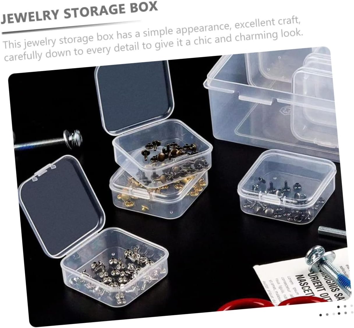 Uonlytech 1set Transparent Jewelry Organizer Box Multi-grid Dividers Portable Storage Container for Earrings and Accessories for Crafting and Home Decor