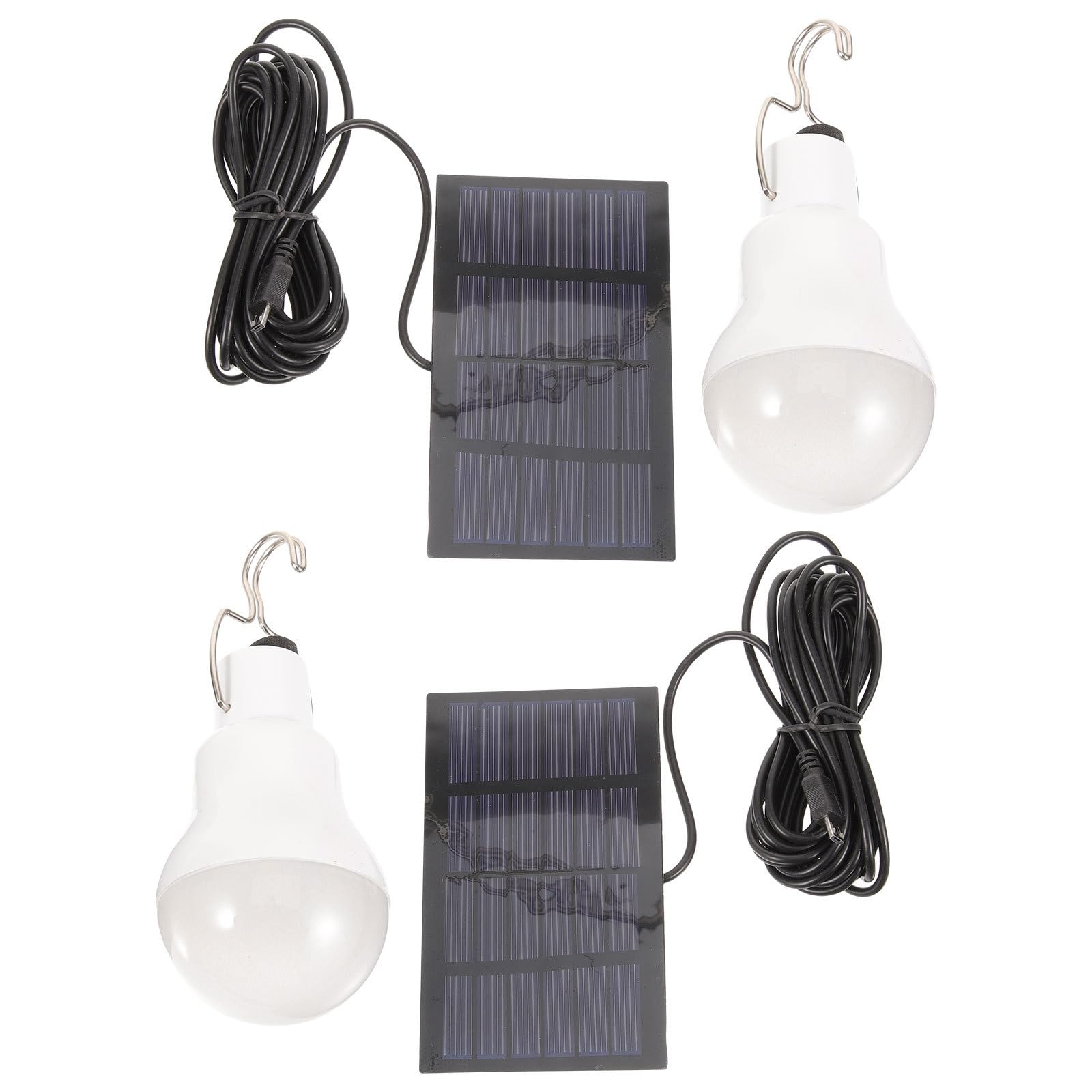 Lámparas Solares para Camping 2 Piezas Alta Luminosidad y Batería de 800mah para Iluminación Interior y Exterior Abs