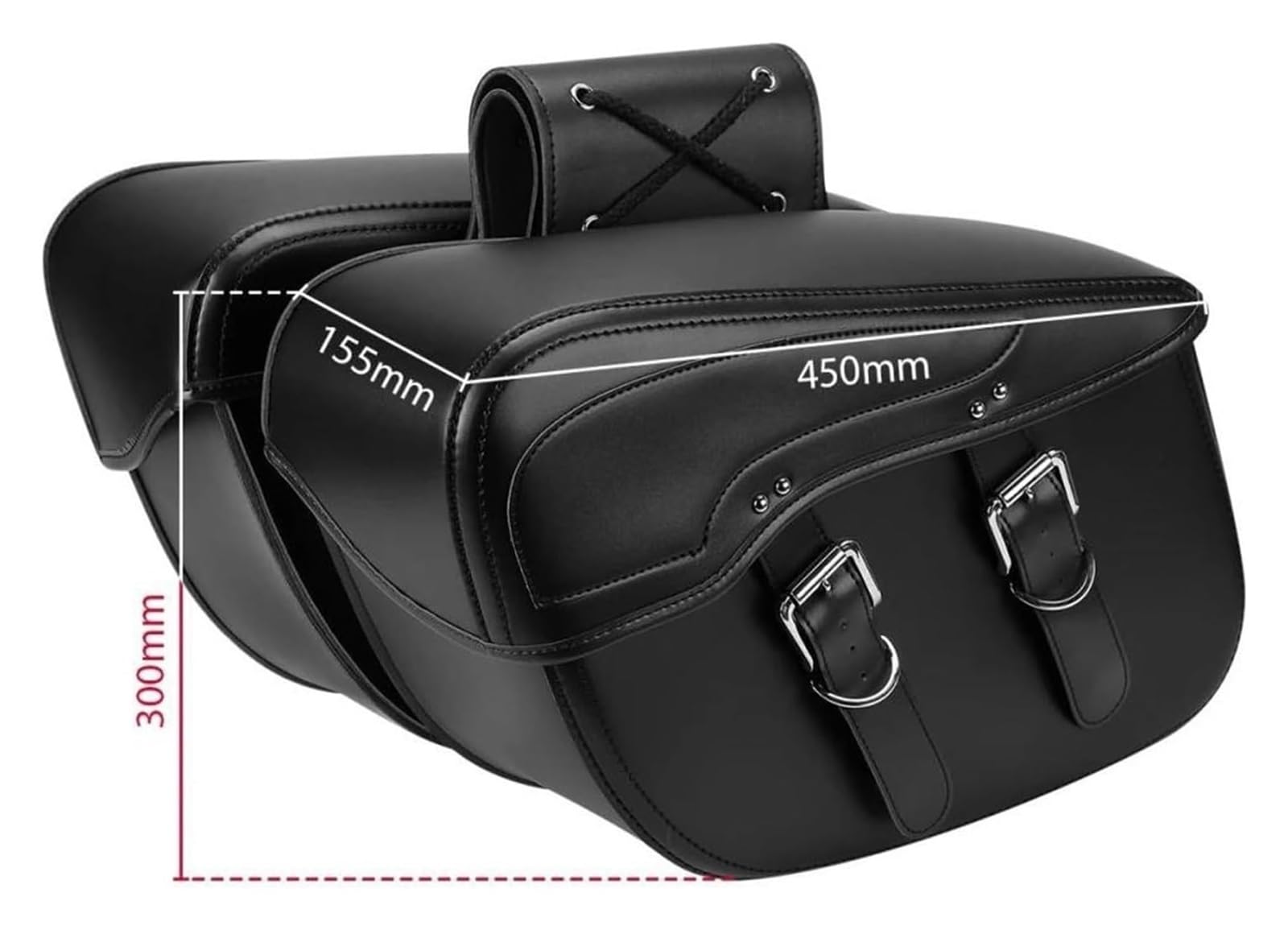 Moto Borsa Laterale Per Vulcan 900 2000 2006 Per Moto Custom Bisaccia Impermeabile Per Cruiser Borsa Laterale In Pelle Bagagli Universale(450mm)