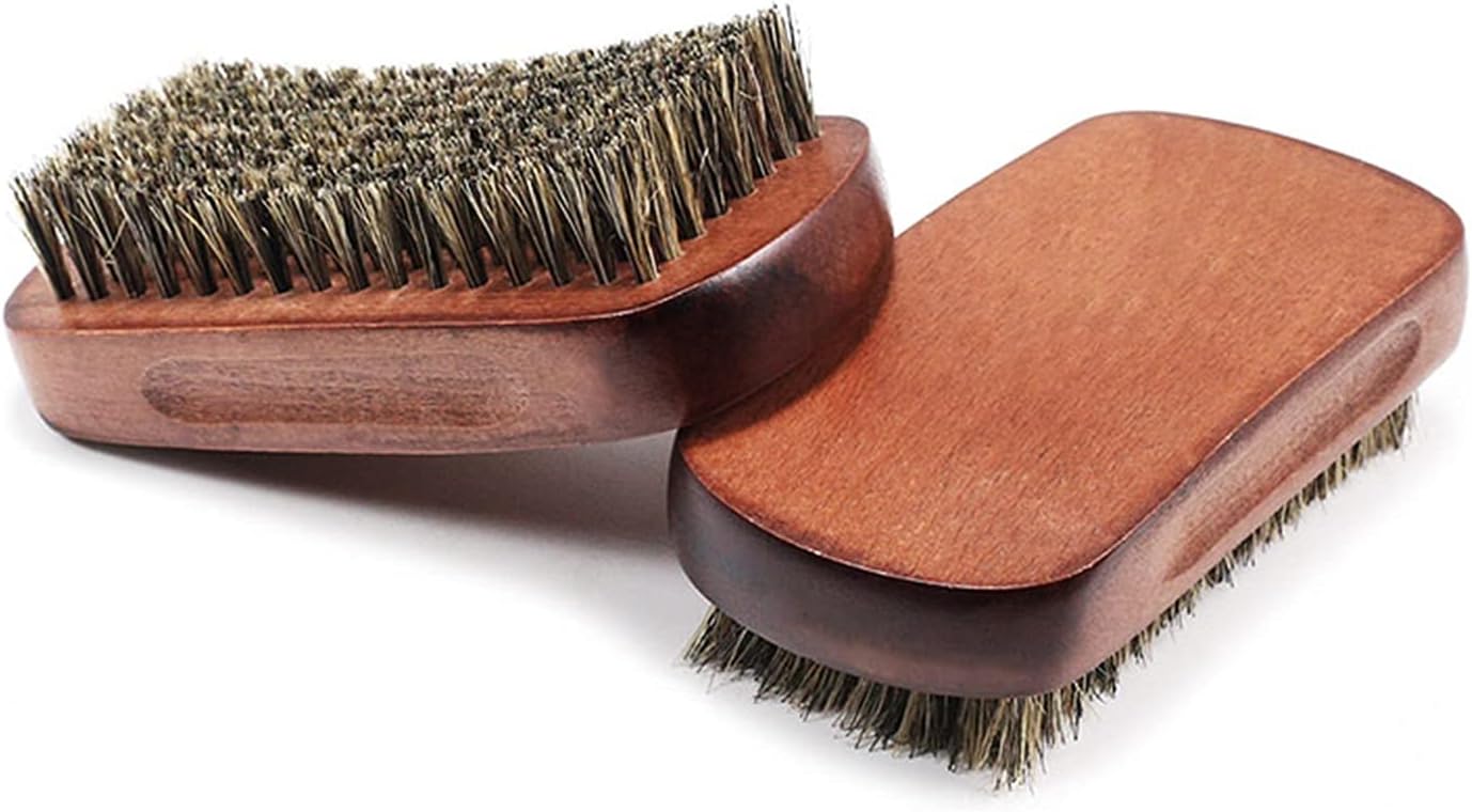 Shaving Brush Set of 2, Portable Lightweight Foam Soap Head Styling Beard Brush Handmade Beech Wood Bristle Hair Shaving Brush (Color : Brown)