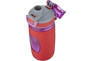 Leak Proof Flo Silicone Kids Water Bottle, 16 oz., Refresh Coral