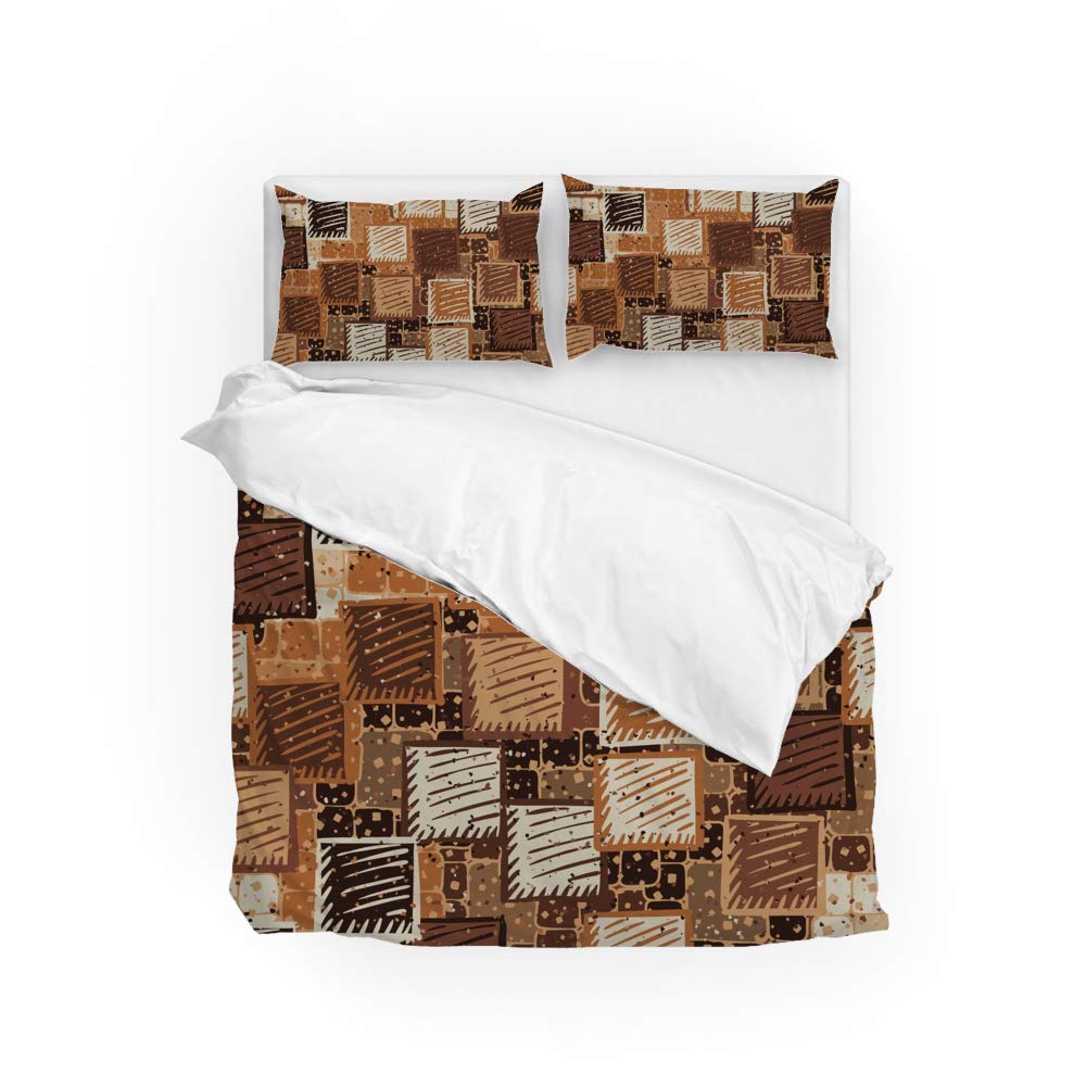 Housse de couette rétro 3 pièces et taies d'oreiller lit Queen Size