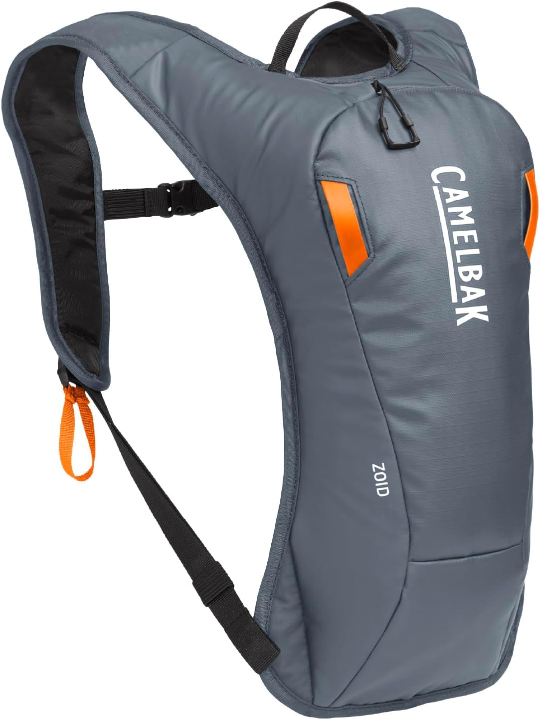 CamelBak Zoid Snow Hydration Pack with 70oz Reservoir, Low Profile Winter Fit for Skiing and Snowboarding, Grey/Orange 2.0