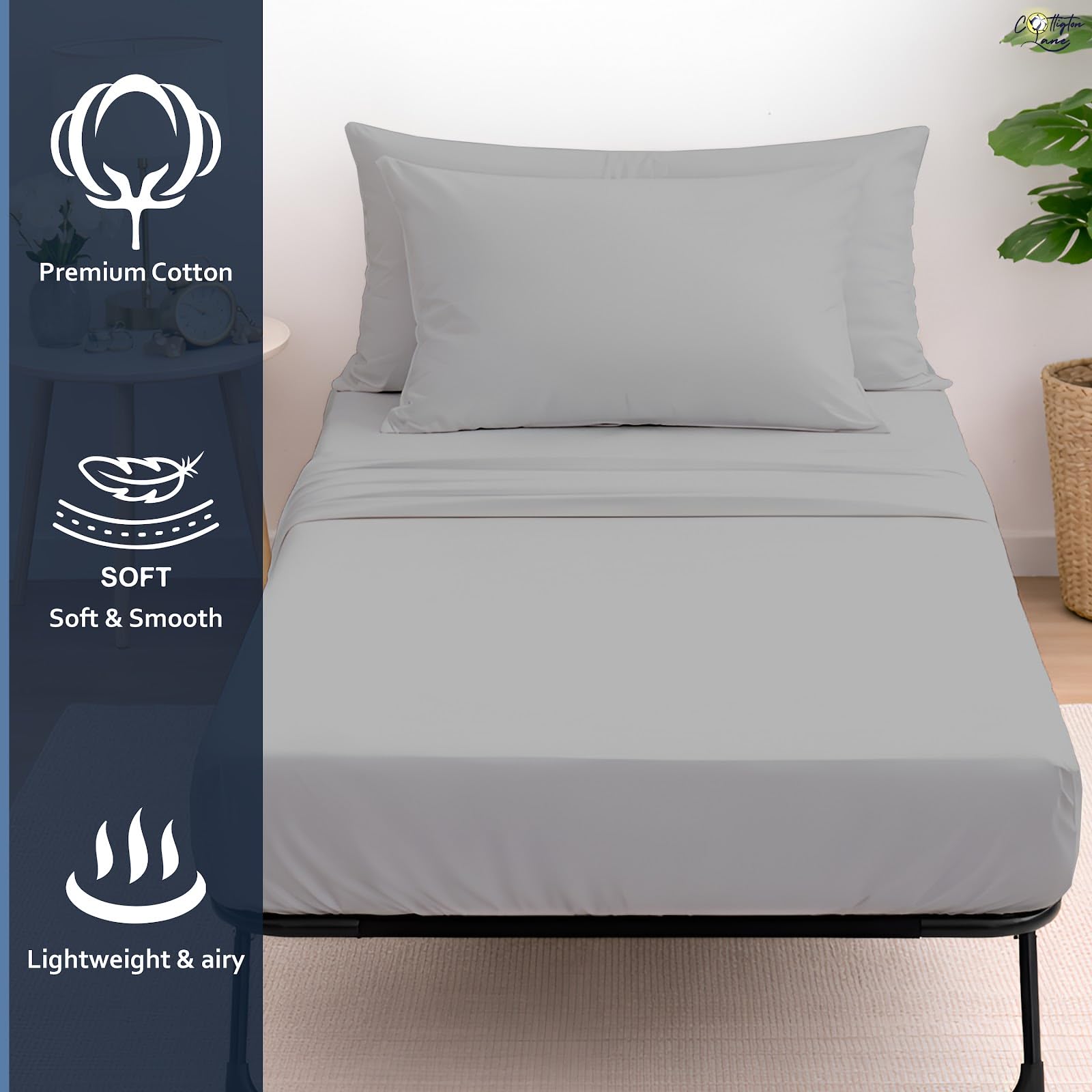 Ardenia Bedding - Juego de sábanas para Cuna (4 Piezas, 400 TC)
