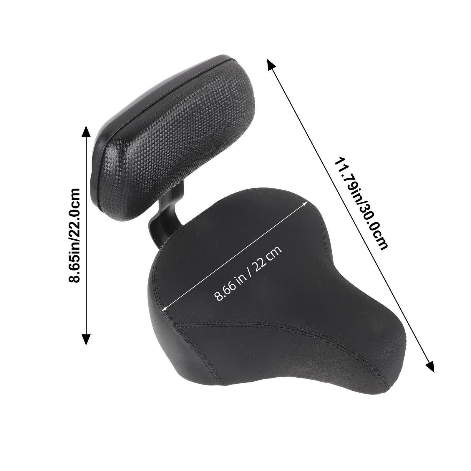 Asiento de Bicicleta Cómodo Respaldo, Absorción de Impactos, Negro