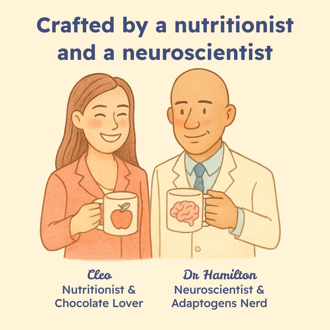 Brainoa Sleep Cocoa for Chocolate Lovers – With Magnesium Glycinate, Ashwagandha, Reishi Mushroom & L-Theanine – Bedtime Sleep Aid Drink for Adults – No Melatonin, Added Sugar, or Artificial Flavors