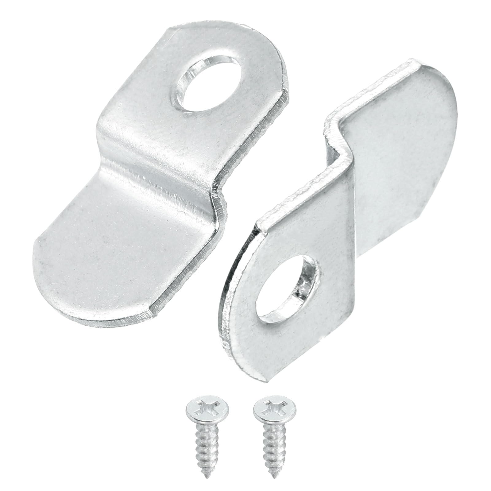 uxcell 30 Pcs 1/8" Offset Canvas Clips, Picture Framing Mirror Clips Z Shape Canvas Painting Mounting Clips with 1 Mounting Hole with Screws, Silver