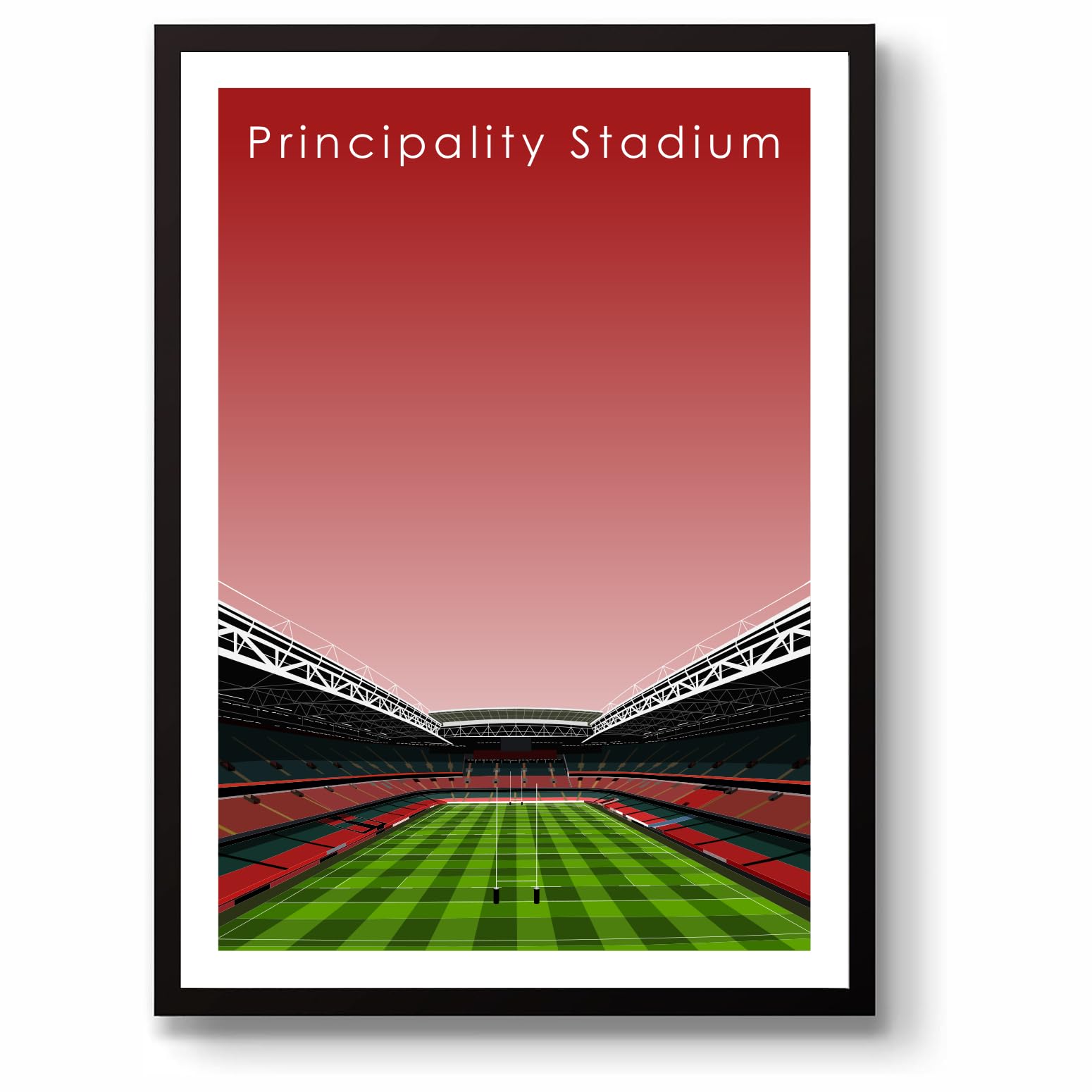 GroundDesigns PRINCIPALITY STADIUM Six Nations Rugby Union Gift Unframed A3 Art Print WALES