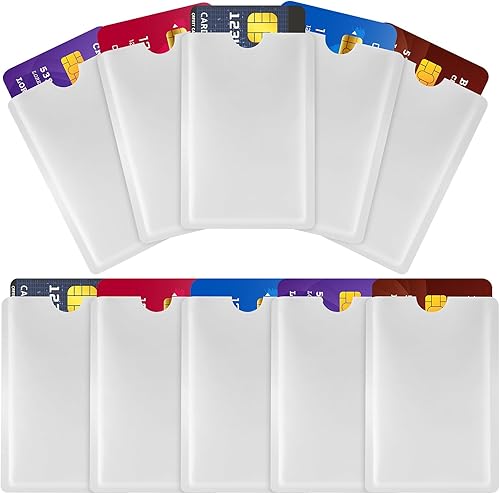 Ouligay 10 fundas RFID para tarjetas de crédito con bloqueo RFID, fundas RFID para tarjetas de crédito, fundas RFID para tarjetas de crédito, fundas