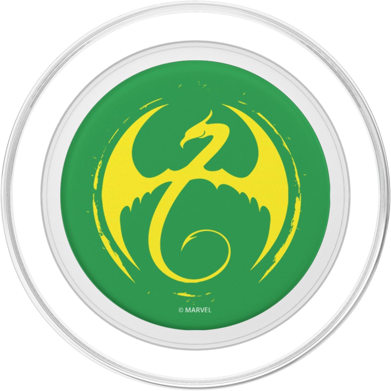 Marvel Iron Fist Logo Green And Yellow PopSockets MagSafe PopGrip for iPhone