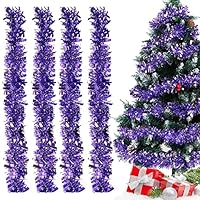 4Pcs Guirlandes Tinsel Noël,Tinsel De Noël,Couronne De Sapin De Noël