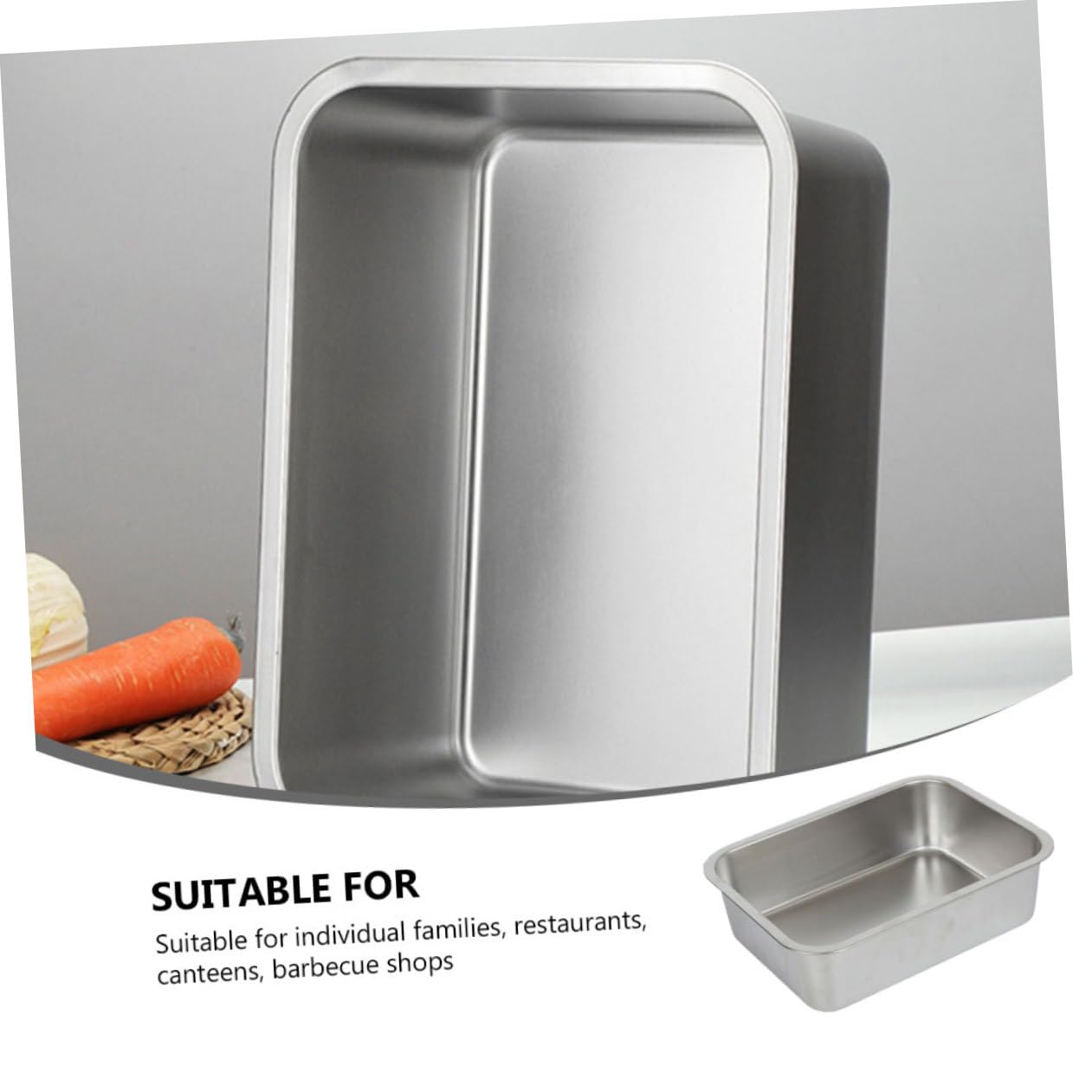 DOITOOL Edelstahlplatte Runde Servierplatte für Grill und Kantine