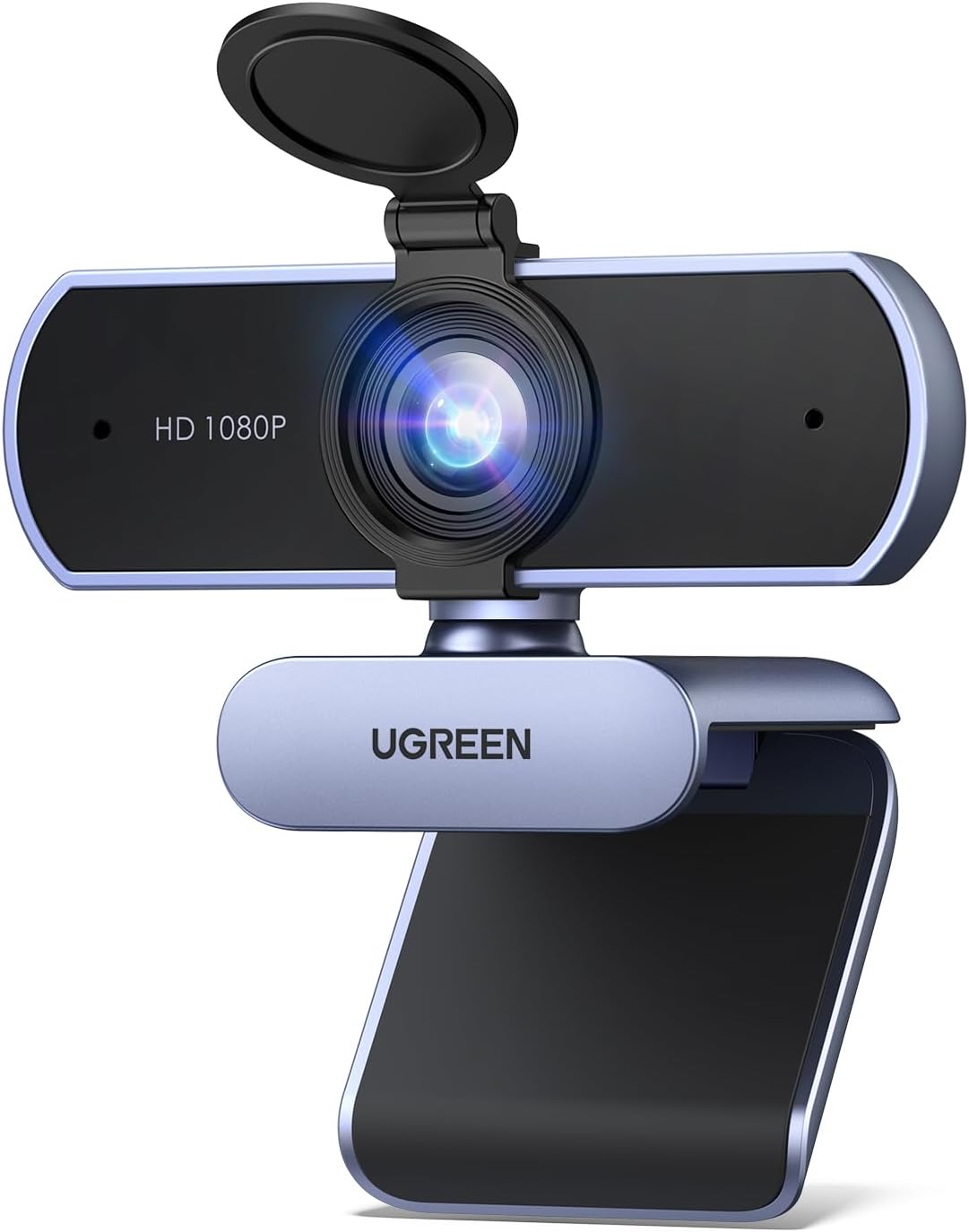 UGREEN FineCam Lite 1080P Webcam with Microphone USB HD, 1080P/30fps 720P/60fps Stream Camera, with Auto Light Correction, Dual Noise Reduction Mics, for Skype/Facebook/Youtube, Laptop/Desktop, Grey