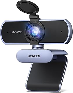 UGREEN Webcam Full HD 1080P 30FPS Caméra USB PC Mise au Point Fixe Deux Micro 360 Degrés Rotation Plug Play Windows MacOS Linux Youtube Streaming Skype Appel Vidéo Zoom Vidéoconférence (Gris)