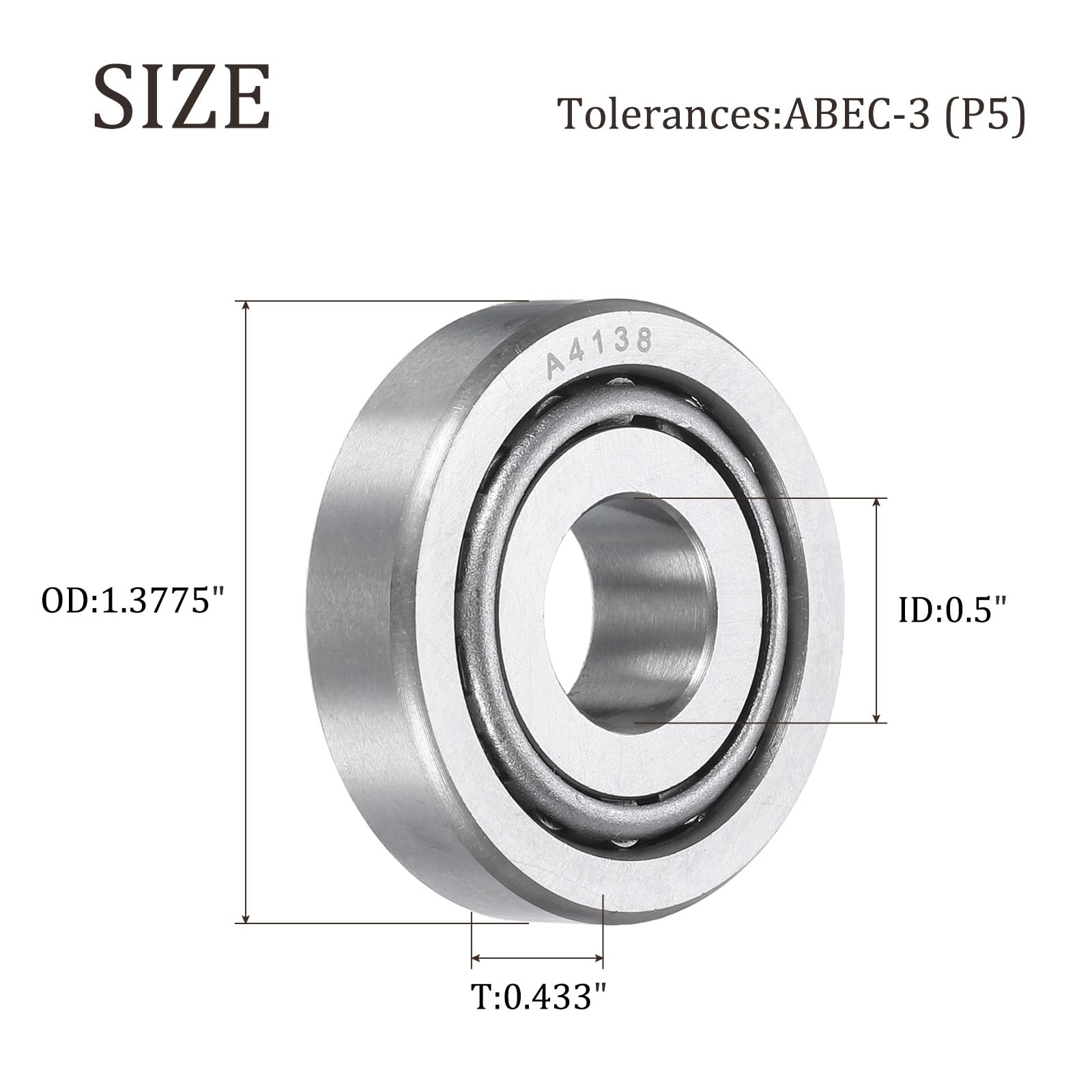 Roulements à Rouleaux Coniques 30205 - Lot De 2, 25 X 52 X 15 Mm, Acier Chromé - Pour Convoyeurs, Machines
