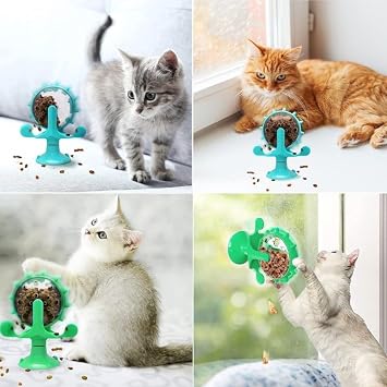 Orret Home Rotatable Cat and Dog Food Toy with Suction Cup, Fun and Interactive Feeding Container, Ground Grip and Durable, Supports Pets' Intelligence Development