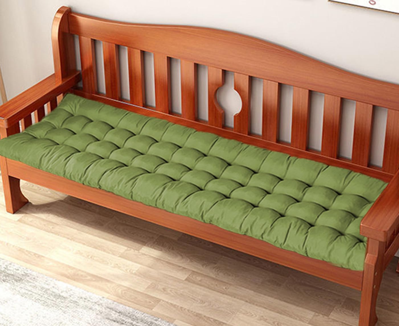 ping bu Thick Outdoor Garden Bench Cushion 2 Seater,Outdoor Garden Furniture Bench Cushions Replacement Sofa Cushions for Window Patio Indoor (Green,160 * 55CM)