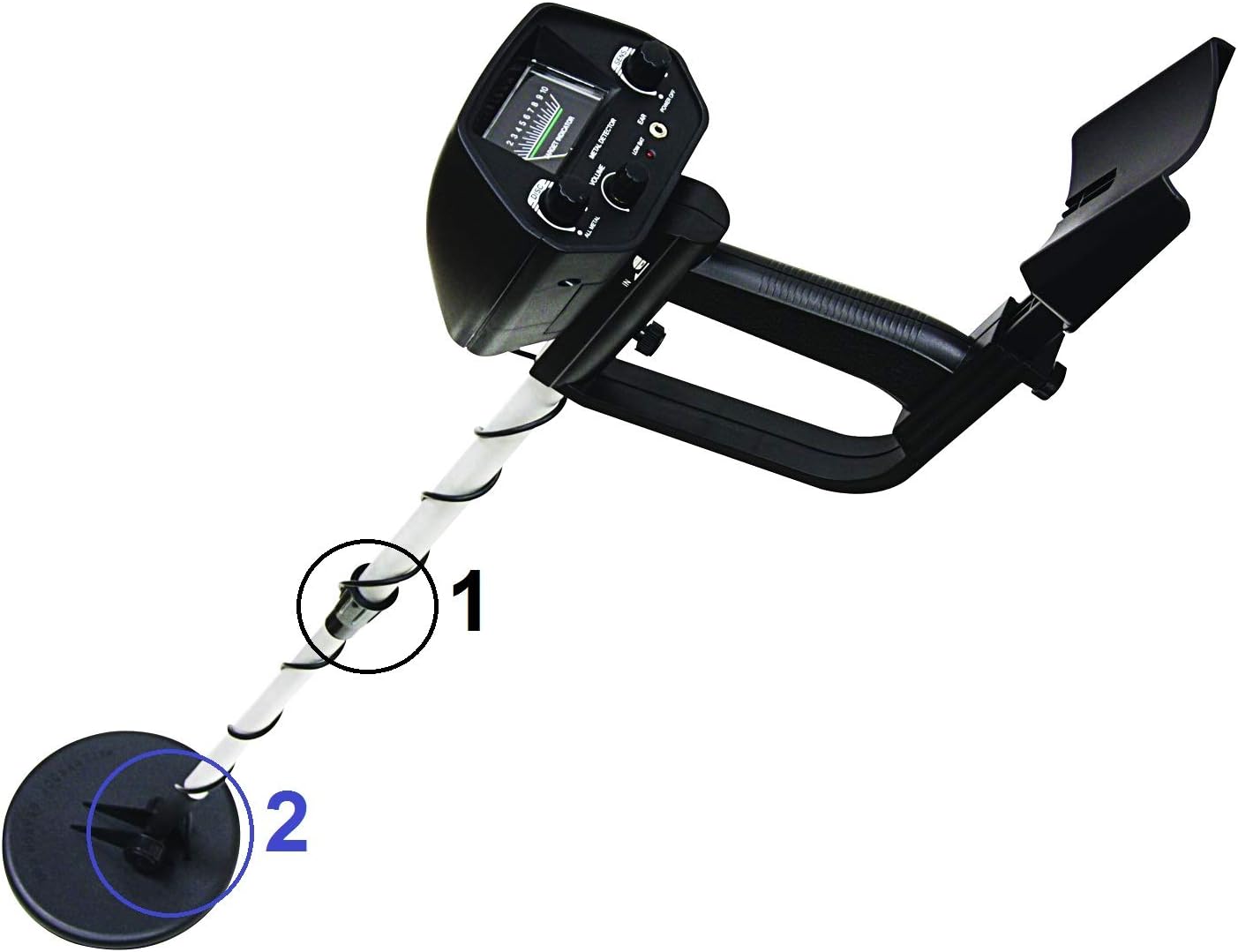 American Hawks Explorer Metal Detector | Arm Support, View Meter, Waterproof Search Coil, Headphone, Bag, Batteries | Gold Silver Bronze Platinum | Treasure Hunting 3 Modes | Adults Kids Adjustable