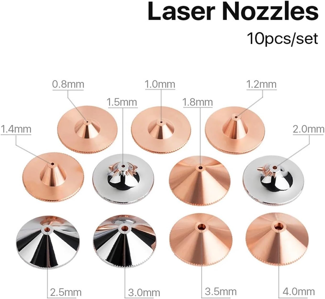 10PCS Raytools Dia.32mm H15 Caliber 0.8-6.0 Single/Double Layers Welding Laser Nozzles For Fiber Cutting CNC Machine(6.0mm,Single Chrome Layer)