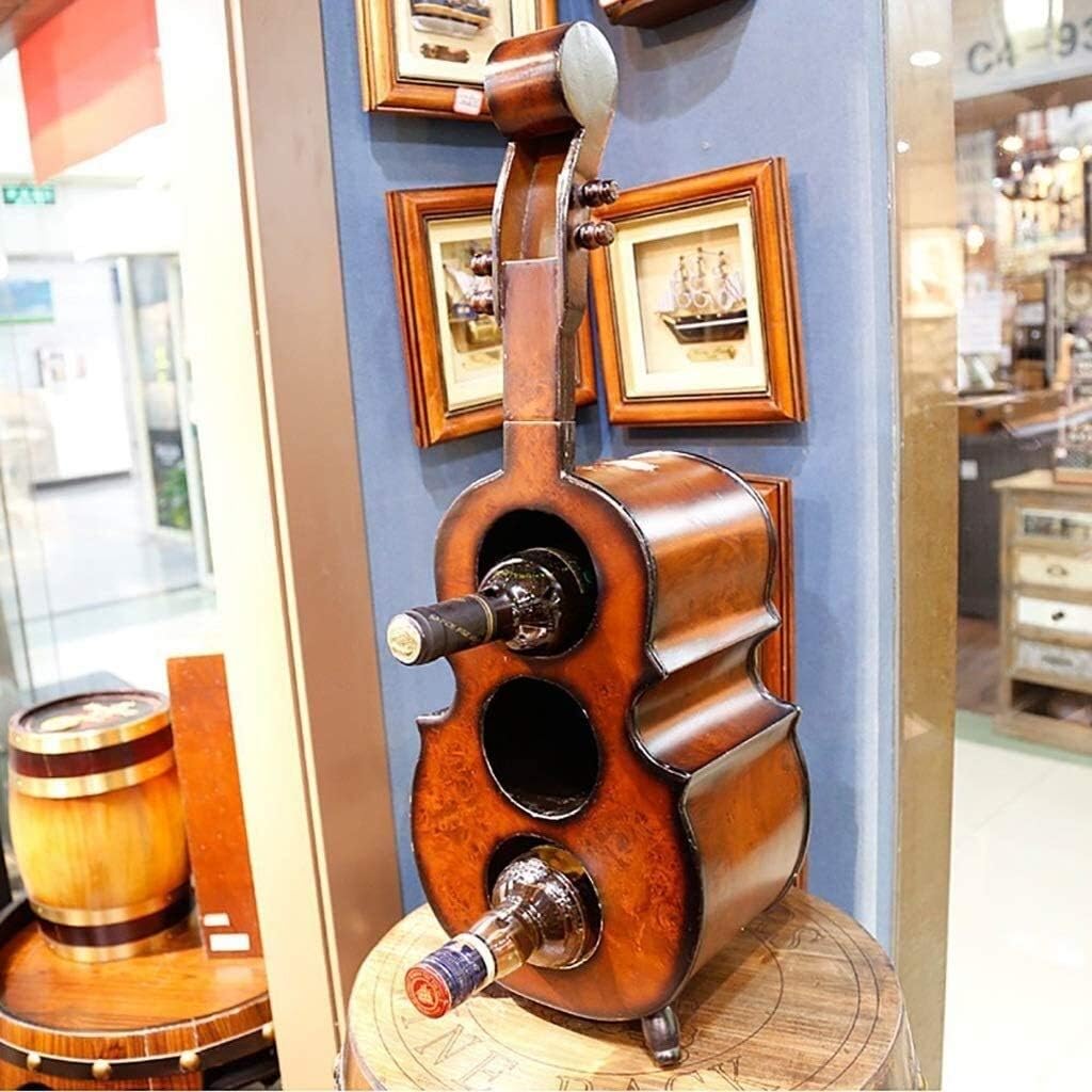 Wine Rack Wooden European Creative Vertical Wine Cabinet Violin