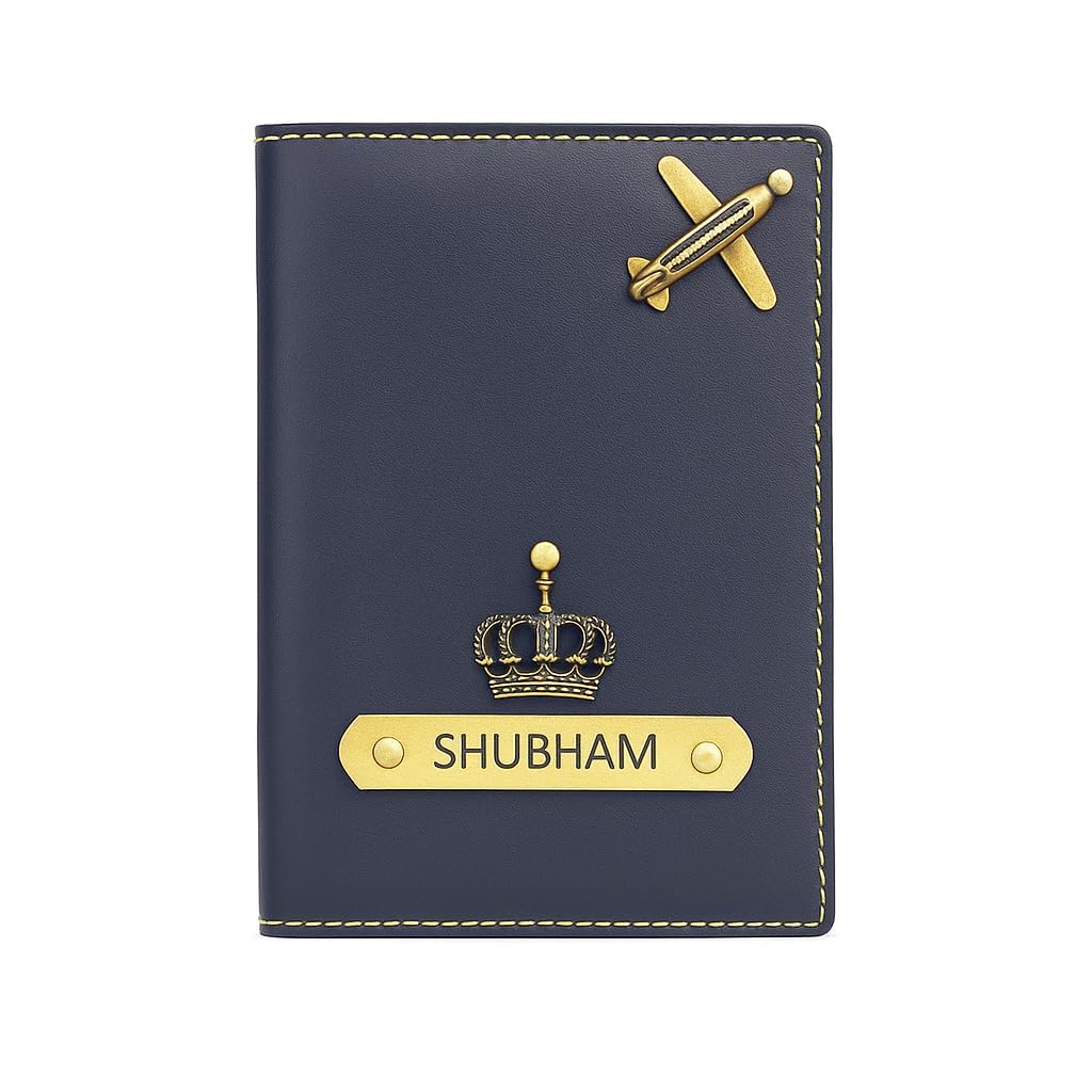 yam arts Faux Vegan Leather Customized Passport Cover, Passport Holder for Men, Women & Kids - Travel Accessories Passport Wallet for Trips with Custom Name P006-picture-11