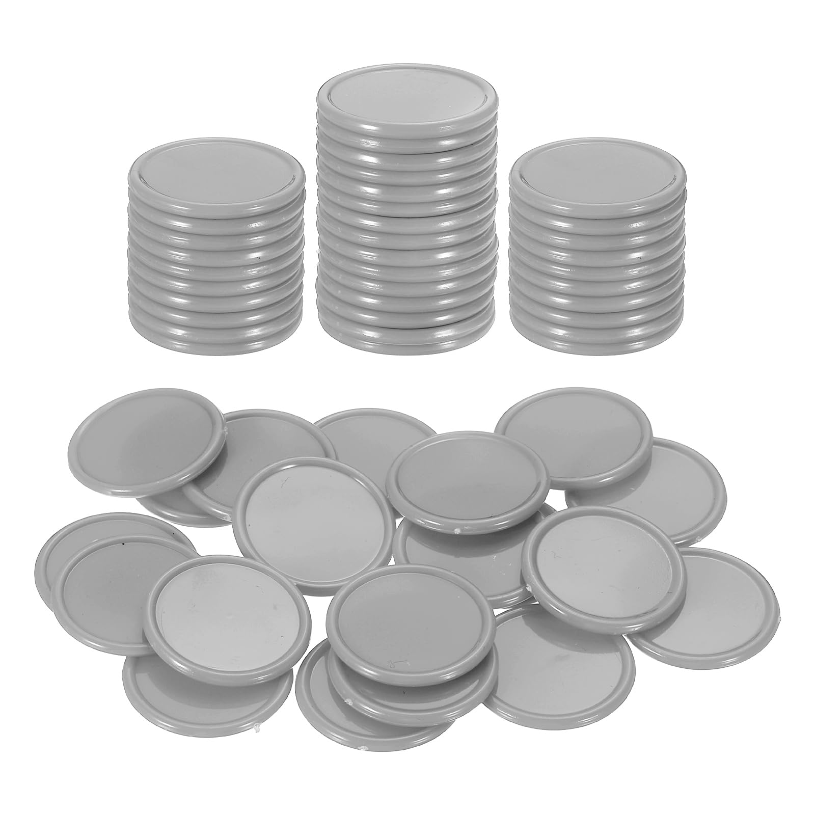 sourcing map 200Pcs 25mm Plastic Poker Chips, Mini Bingo Chips Learning Counters Counting Counters Disks Markers Opaque Game Tokens for Game Play Math Counting, Grey โ image 1