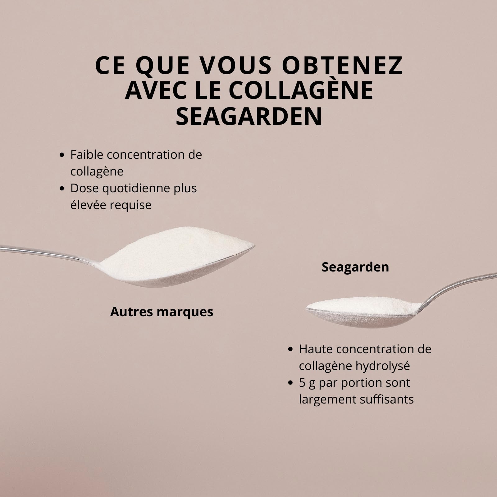 Seagarden Collagène marin en poudre pur Type I -Pour les articulations, les Os, les Muscles, la Peau - Pre Workout Booster Puissant - Non aromatisé - 300g 2 mois (Sans saveur)