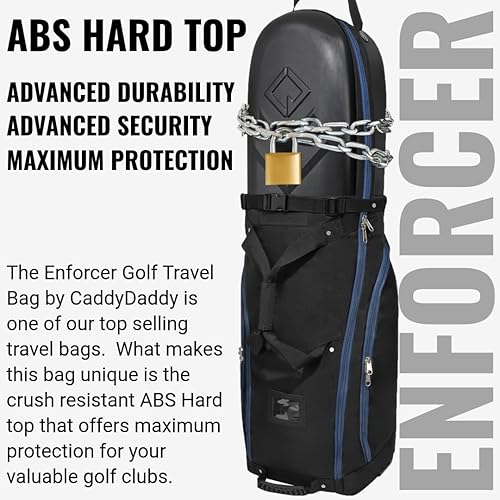 Miniatura 12 de CaddyDaddy Enforcer Golf Travel Bag Crush Resistant Hard Top Protection, 1 Year Full Replacement Coverage, Durable Thick Nylon, Wheels & Lockable XL