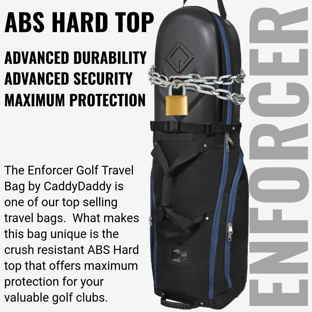 CaddyDaddy Enforcer Hard Top – Custodia Da Viaggio Per Golf Con Ruote, Parte Superiore Rigida In ABS, Tessuto 1800D