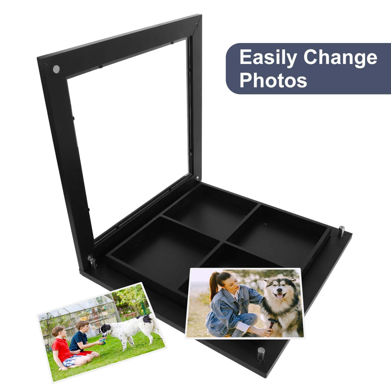 Vitrina Magnética de Cristal y Mdf, Caja de Sombras para Recuerdos