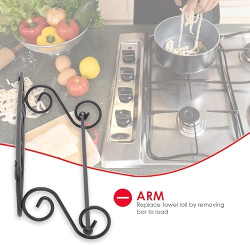 Miniatura 5 de Home Basics Soporte para toallas de papel montado en la pared con diseño de desplazamiento  Gran ahorro de espacio  Colección de pergaminos  Acero