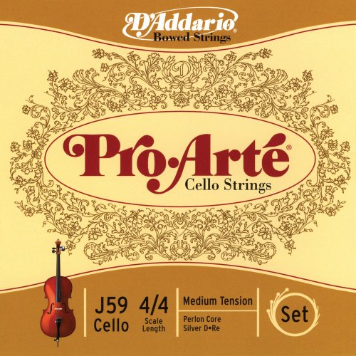 D'Addario Pro-Arté Cello 10Blk Set 4/4 Med (J594/4M-B10)