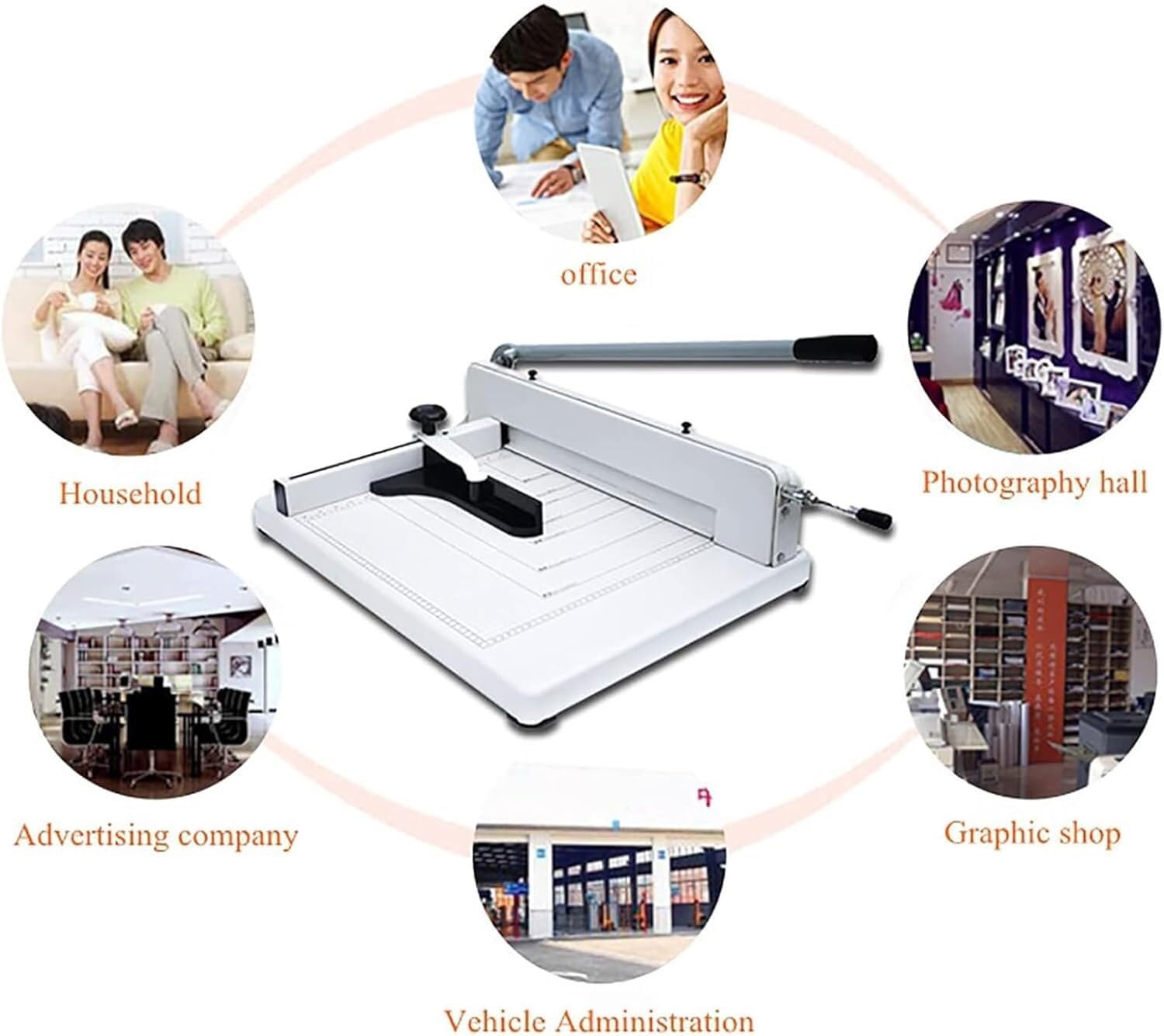 Taglierina Multifunzione Professionale A3 con Blocco di Sicurezza Impugnatura e griglia di Guida for Il Taglio, Lunghezza di Taglio 17'' e capacità di 360 Fogli, Base in Metallo Resistente.