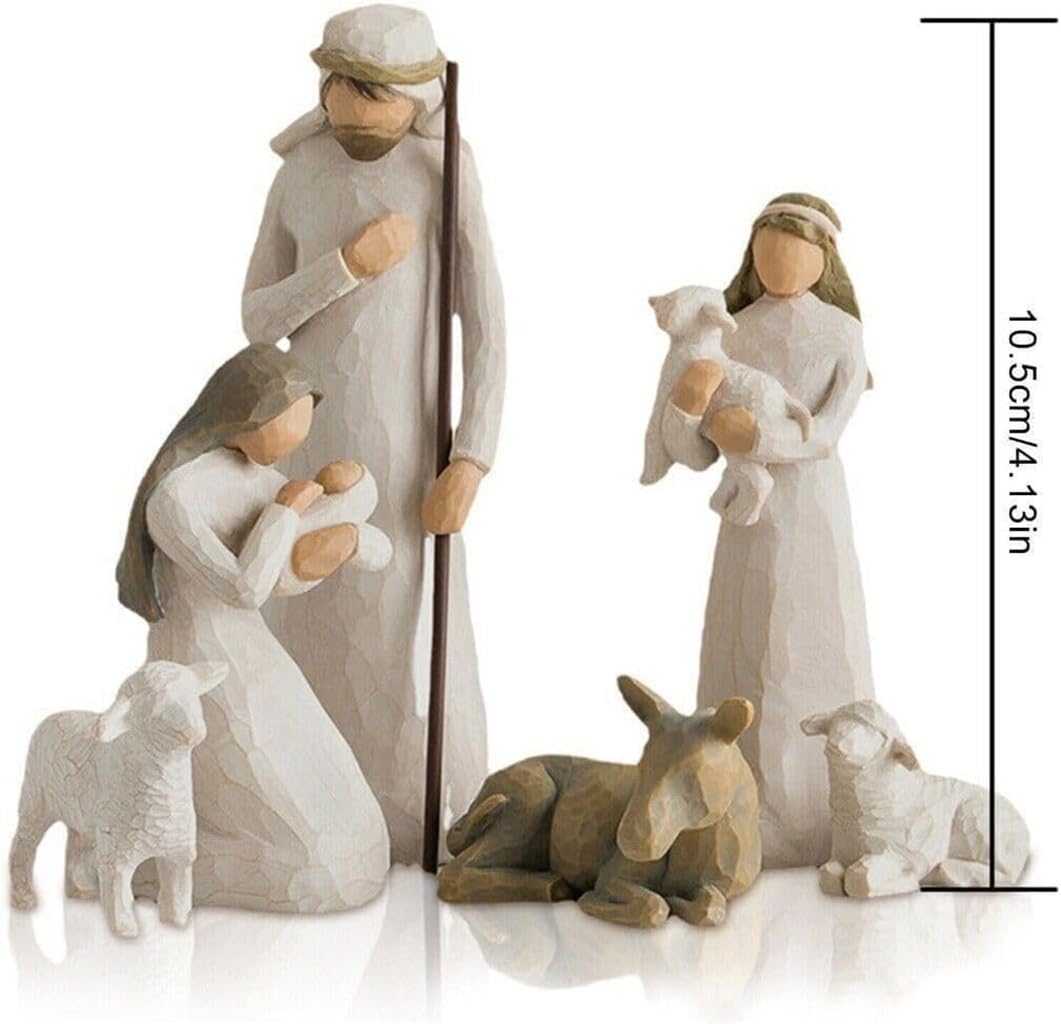 10-teiliges Krippenset Born Scene Willow-Tree Figur, Weihnachtskrippe Mit Figuren, Figuren Krippe Harz, Figuren Weihnachtskrippe