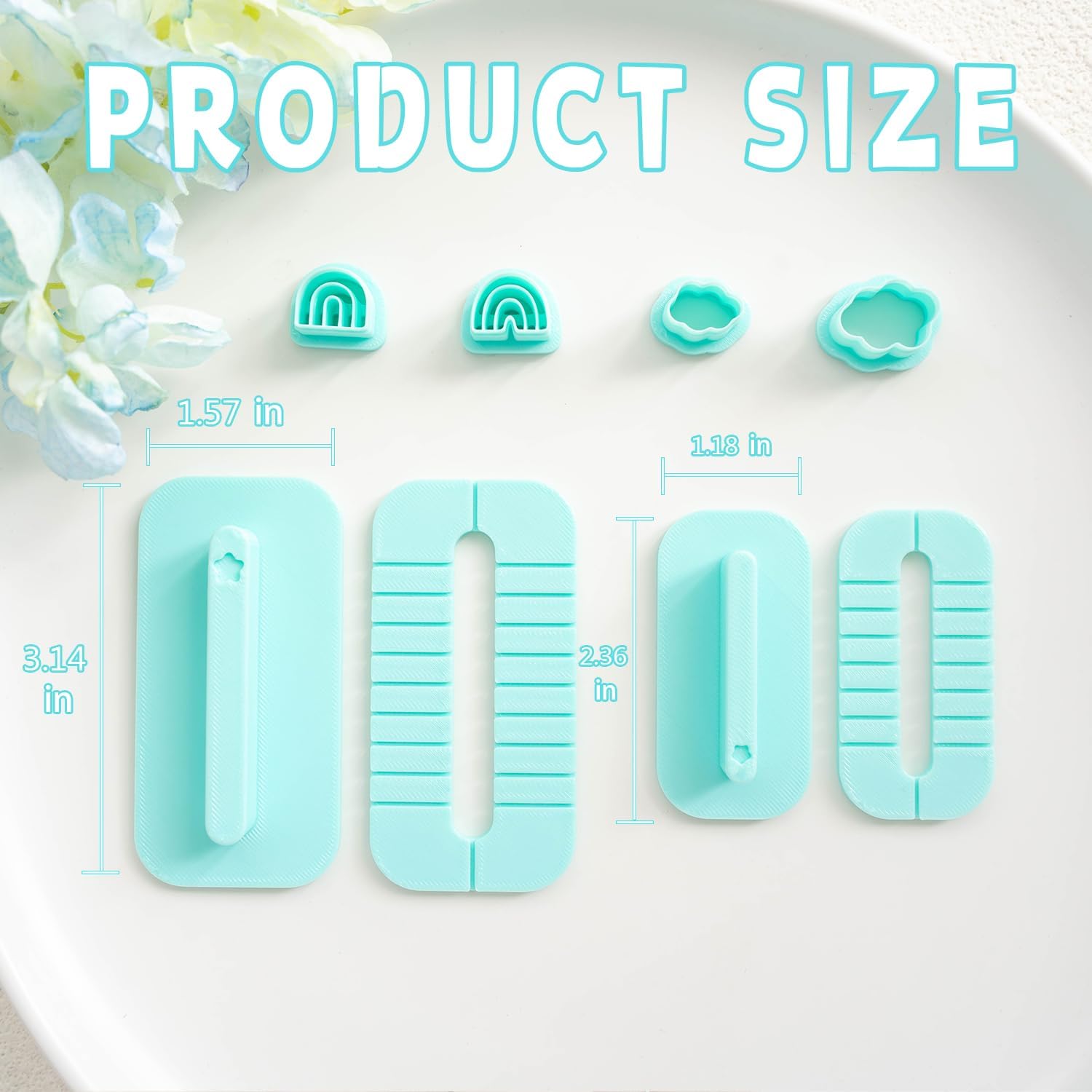 Tainsky Rainbow Guide Polymer Clay Tools, 8 Shapes Rainbow Shaper Polymer Clay Cutters, Rainbow Guide Earring Guide for Polymer Clay Earrings - Image 6