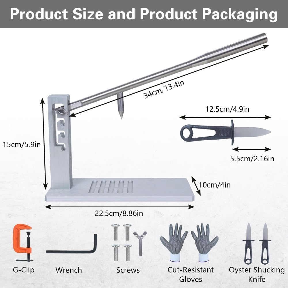 Coltelli Ostriche,Coltello per Ostriche in Acciaio Inox,Kit Apri Ostriche Professionale,per Ristoranti e Case, Strumenti per Il Pesce,Argento