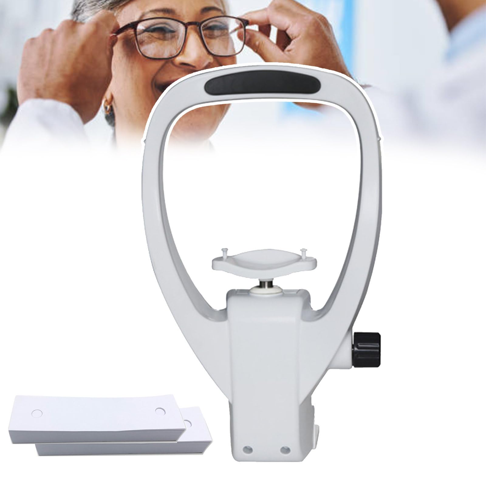 smafoseedding Vision Training Forehead Bracket, Chin Rest Forehead Support Optometry Accessories, Forehead Support Optometry Accessories with Height Adjustment Knob, Forehead Rest(Curved Design)