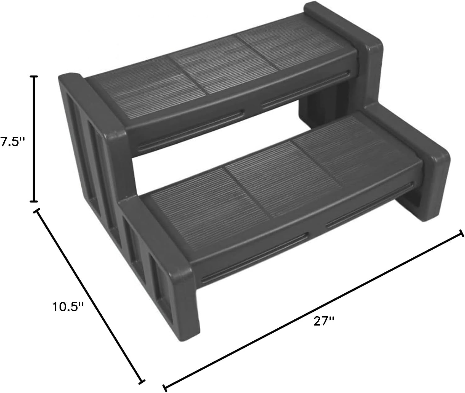 Vinyl Works 29 Inch Deluxe Resin Multi Purpose Home Garden Garage Spa and Hot Tub Steps, Gray