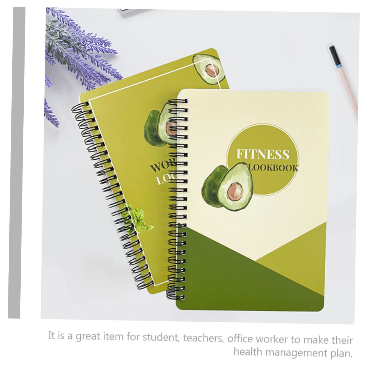 HOMSFOU 3 Piezas Cuaderno de Planificación Fitness con Agenda de Ejercicios y Notepad para Entrenamientos y Gestión de Salud para Estudiantes y Profesionales Compacto y