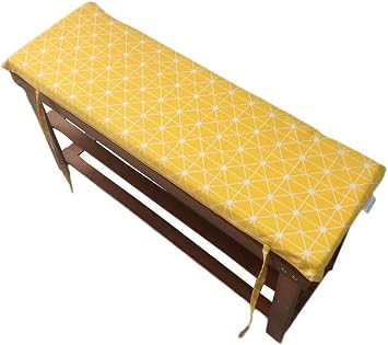 Thick Zipper Bench Cushion, Indoor Outdoor Pallet Seat Soft Non-Slip Lounger Cushion Yellow 80x30x4cm