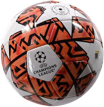 UEFA Champions League Patterned Football 5 White/Orange/Black