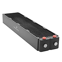 Vista 12 de Dracaena.io 360mm - 28mm/1.1 pulg. de espesor Radiador de computadora, Refrigerador de agua de cobre de 14 tubos para disipador de calor de CPU