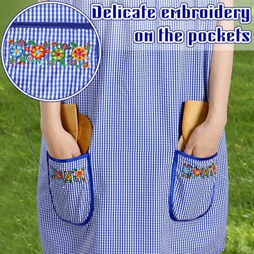 Coume Traditional Mexican Apron For Women With Pockets Flower Embroidery Kitchen Apron Mexican Kitchen Accessories Gifts For Cooking thumb #4