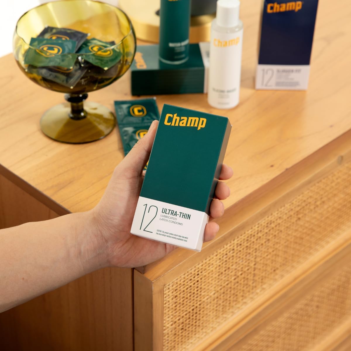 Champ | Ultra-Thin Condoms | Lubricated Latex Condoms | Fragrance and Paraben-Free | 36-Count