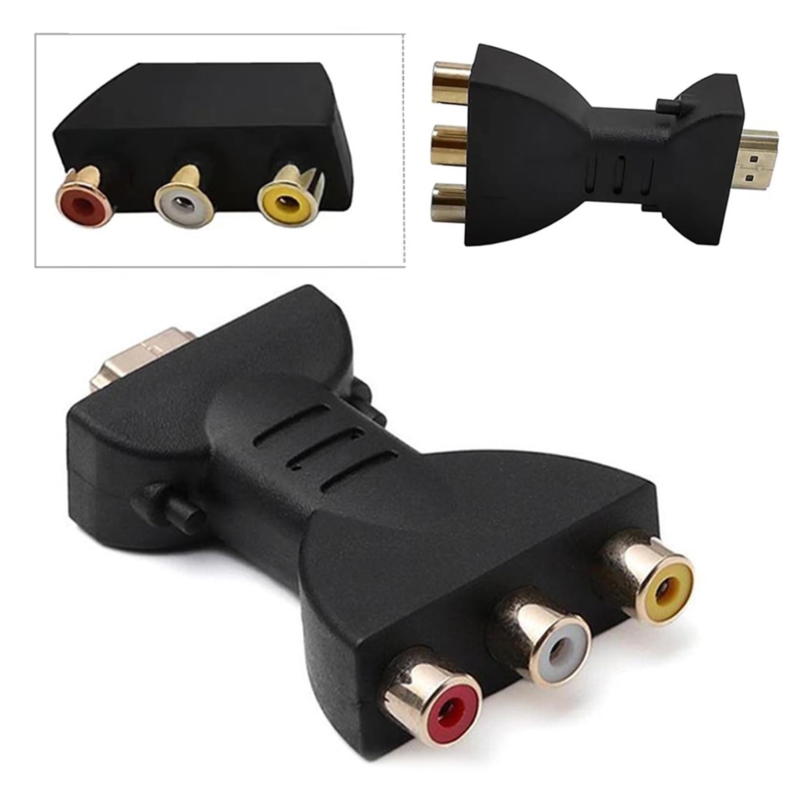 3 RCA AV to HDMI Adapter Red White Yellow for HDTV DVD Player PAL NTSC