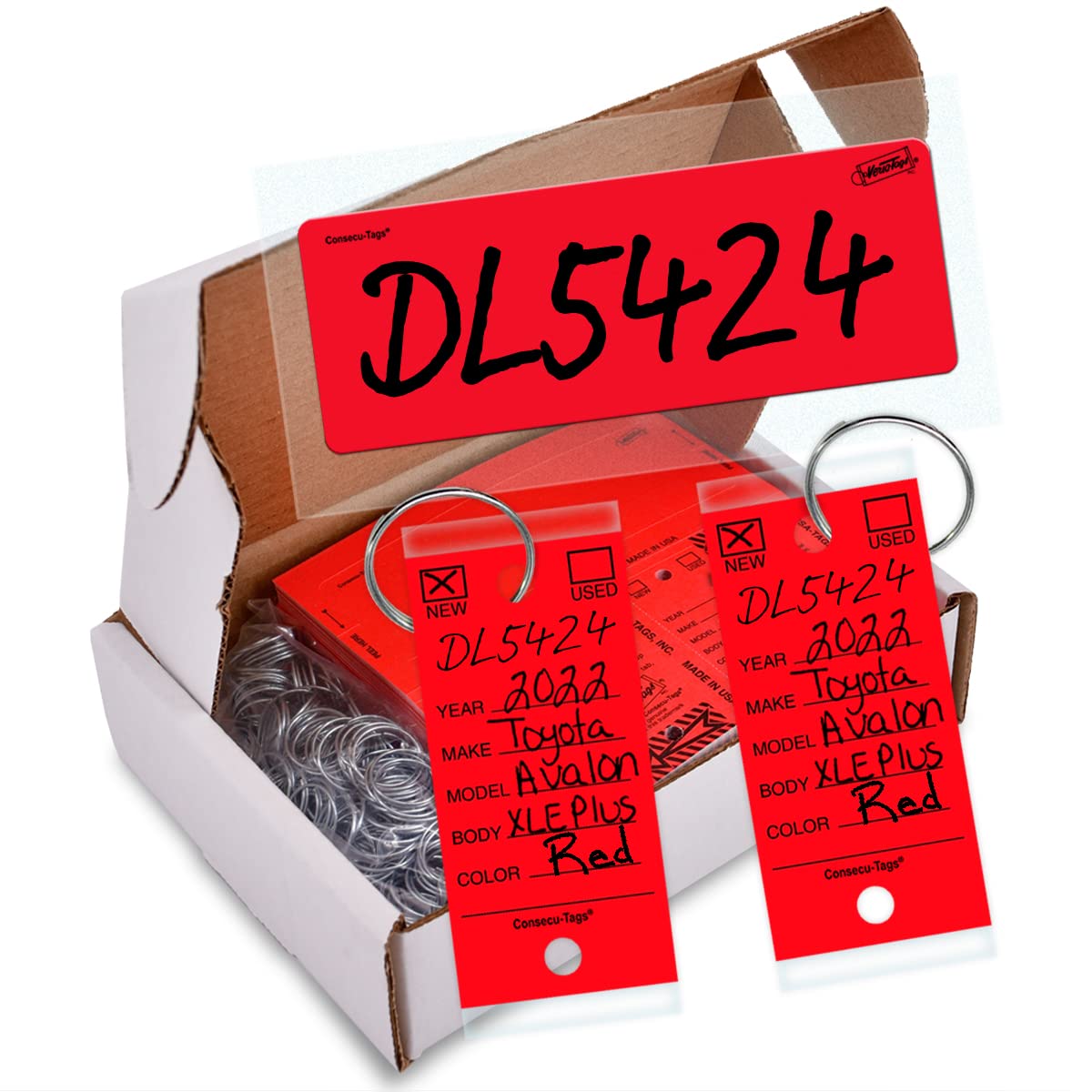 Amazon.com : Consecu-Tags 250 Key Tags with Rings Plus 125 Blank ...