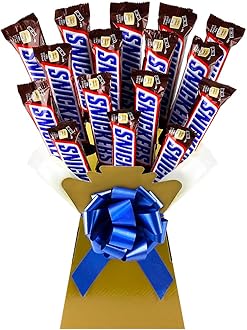 Snicker Chocolate Hamper - Chocolate Gift for Men or Women - Packed with Full-Size Snickers - Milk Chocolate Coated Caramel, Peanuts & Nougat in a Chocolate Bouquet
