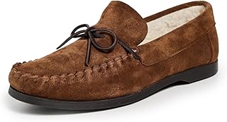 Pantuflas tipo mocasín con forro polar para hombre