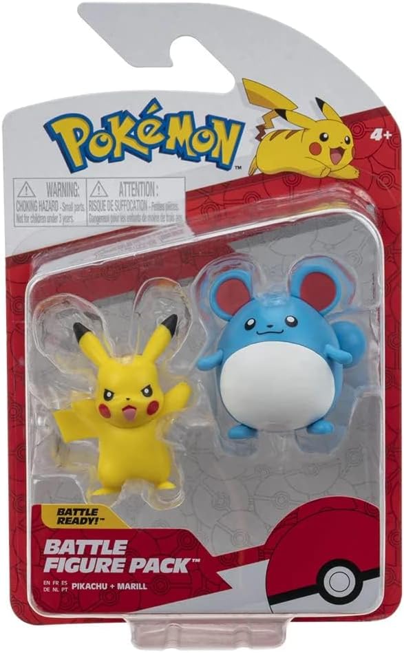 Pokémon Pokemon Figure Toy 5 cm Pikachu & Marill Battle Figure New 2023 – Officially Licensed Toy, Purple